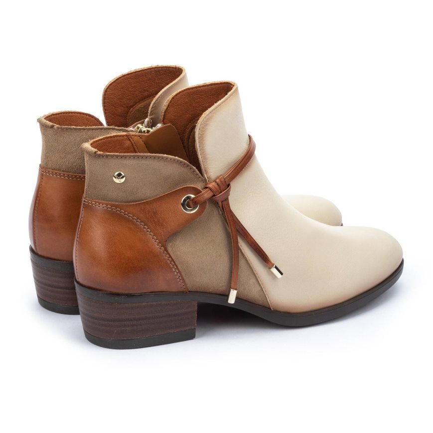 Women's Pikolinos DAROCA Ankle Boots Cream / Brown | NZ Z302Q89